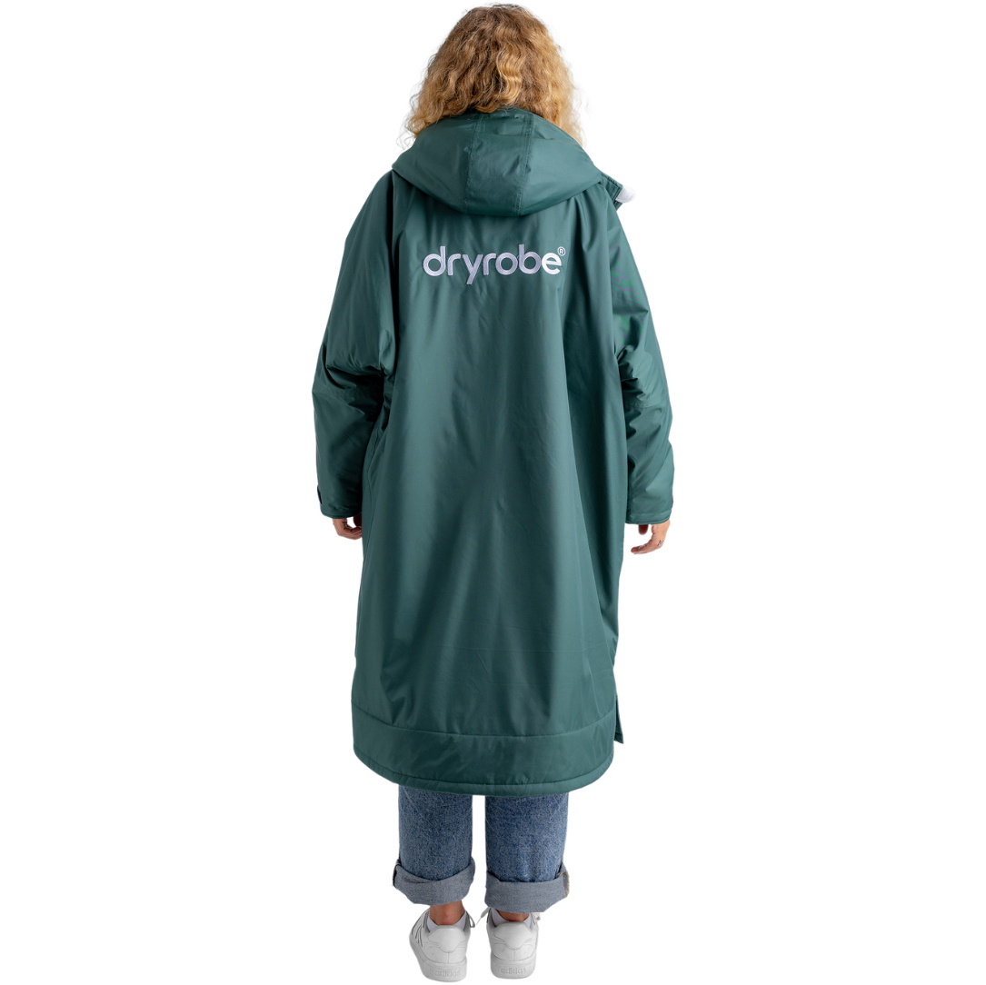 2026 Dryrobe Advance Long Sleeve Changing Robe DALSV3 - Dark Green / Nimbus Cloud